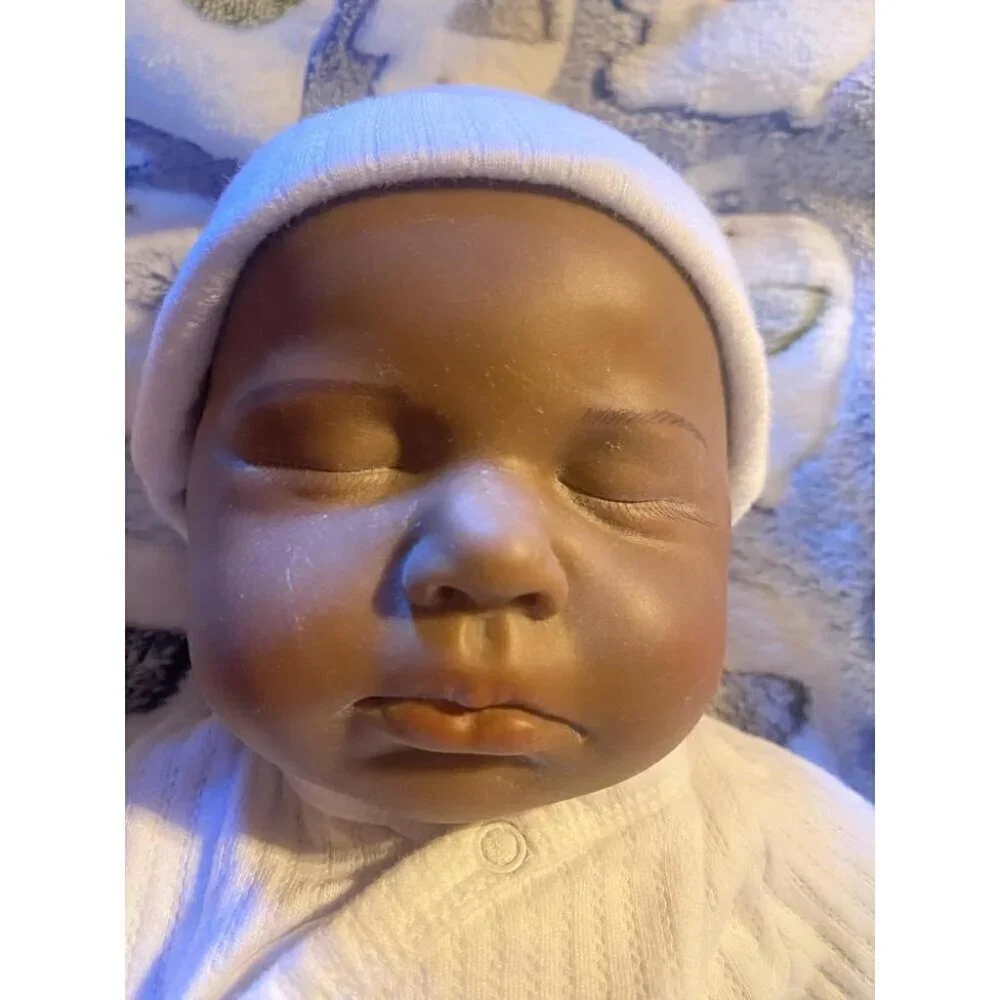 🆕18.5 inch Full Body Silicone Sleeping Tan Baby Girl Realistic Body Reborn Baby
